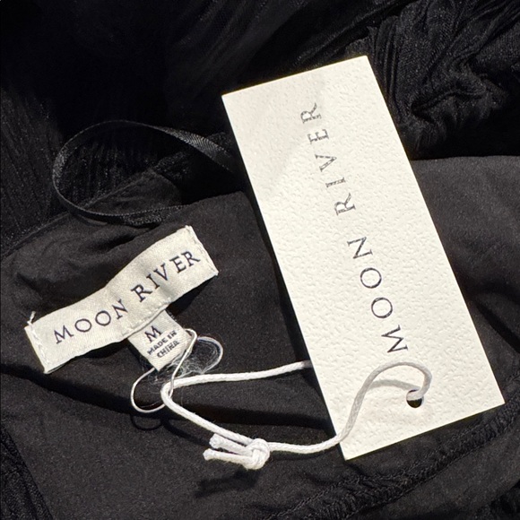 Moon River NEW Black Tulle Long Sleeve Sweetheart Party Mini Dress Size M - Picture 10 of 10